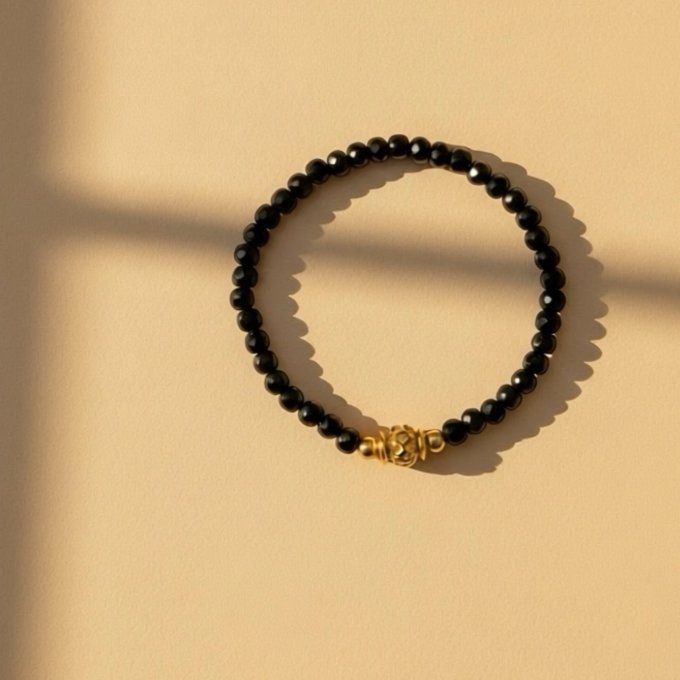 Bracelet facette Spinelle Noir