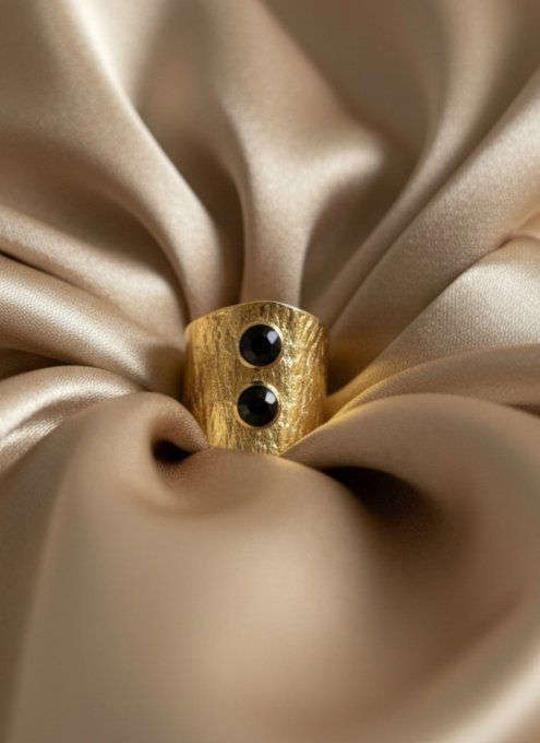 Bague Martelée Noire