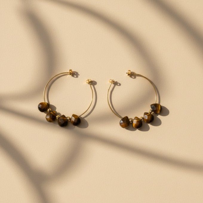 Créoles Galaxy Oeil De Tigre 