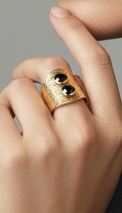 Bague Martelée Noire