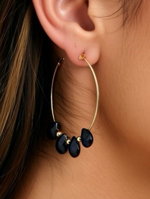 Créoles Galaxy Onyx Noire 