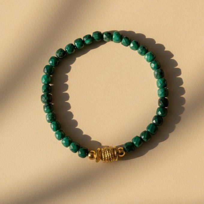 Bracelet Malachite Facetté 