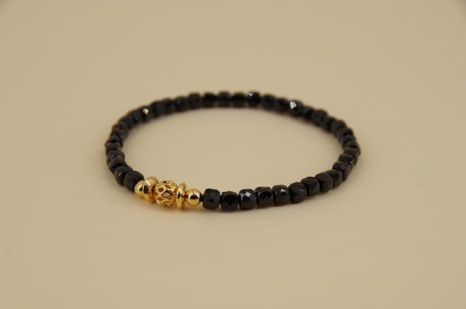 Bracelet facette Spinelle Noir