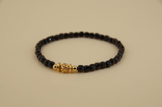 Bracelet facette Spinelle Noir