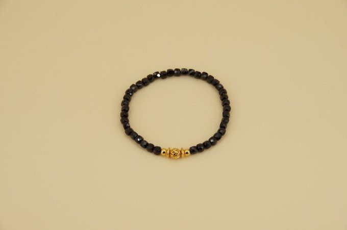 Bracelet facette Spinelle Noir