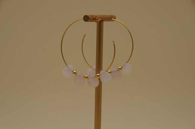 Créoles Galaxy Quartz Rose