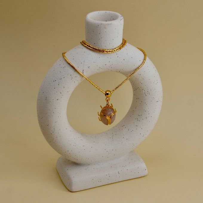 Scarabée - Quartz Rose -