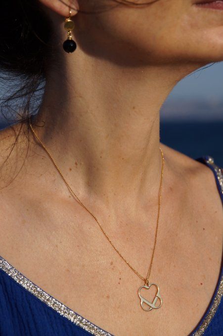   Boucles dormeuses — Onyx noir facetté