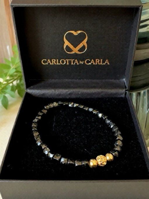 BRACELET FACETE SPINELLE NOIR