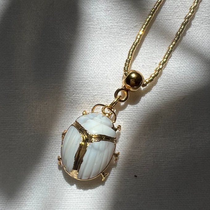 Scarabée - Agate Blanche -