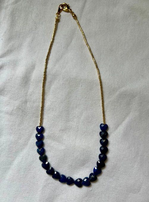 Collier Coeur Lapis Lazulli