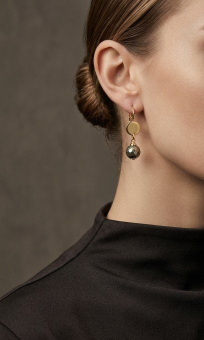 Boucles dormeuses — Pyrite facettée